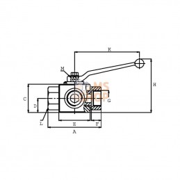 KH3KSR04; PISTER; Robinet a 3 voies 1/4; pièce detachée