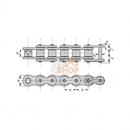 KE140; REX PRO; Chaîne à rouleaux ASA 140; pièce detachée