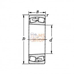 750022208KC3; SKF; Roulements à rouleaux coniques 40x80x23 mm, 22208EKC3 SKF; pièce detachée