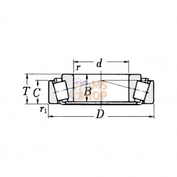 750031308; SKF; Roulements à rouleaux coniques 40x90x25,46 mm, 31308J2QCL7C SKF; pièce detachée