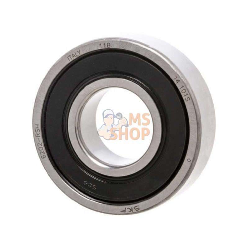 75006202RS; SKF; Roulement à billes à gorge profonde 15x35x11 mm, 6202RSH SKF; pièce detachée 75006202RS; SKF; Roulement à billes à gorge profonde 15x35x11 mm, 6202RSH SKF; pièce detachée