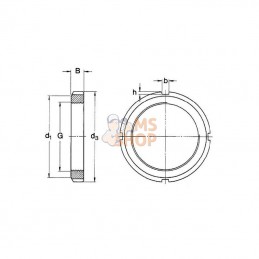 7500KM06; SKF; Contre-écrou SKF KM 6 M30x1,50 Ø 45 mm; pièce detachée