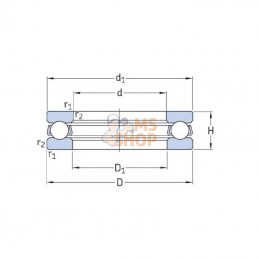 750051305; SKF; Roulement rainuré à billes (axial); pièce detachée