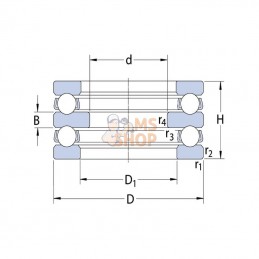52205; SKF; Roulement rainuré à billes (axial); pièce detachée