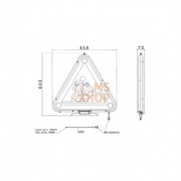 2090L72200; SACEX; Triflash LED 10-30V 700 mm classe II - cable 3 mt; pièce detachée