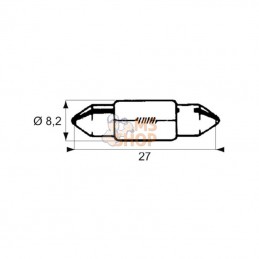 GL2426; SAFRA; Ampoule 8x31mm 24V-3W - SV8,5; pièce detachée