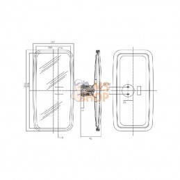 CA5667025; SMAT NORD; Rétroviseur 375x185 Ø16-20; pièce detachée