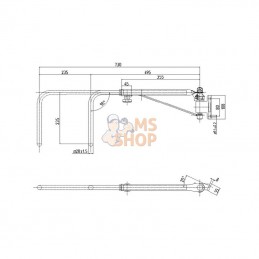 CA6395031; SMAT NORD; Bras support de rétroviseur télescopique G. 560-795 EA80 Ø20; pièce detachée