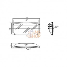 CA5251025; SMAT NORD; Rétroviseur 420x200 Ø20; pièce detachée
