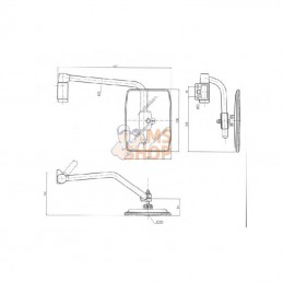 CA6597000; SMAT NORD; Rétroviseur avec bras D. 235x180 EA40 Ø20; pièce detachée