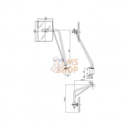 CA6733001; SMAT NORD; Rétroviseur avec bras G. 235x180 EA88 Ø20; pièce detachée