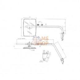 CA6477001; SMAT NORD; Rétroviseur avec bras G. 236x180 EA98 Ø20; pièce detachée