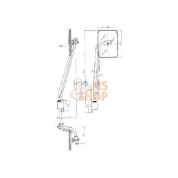CA6731000; SMAT NORD; Rétroviseur avec bras D. 236x180 EA88 Ø20; pièce detachée