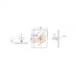 CA6480025; SMAT NORD; Rétroviseur 235x180 Ø20; pièce detachée