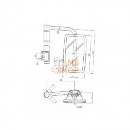 CA6591000; SMAT NORD; Rétroviseur avec bras D. 235x140 EA40 Ø20; pièce detachée