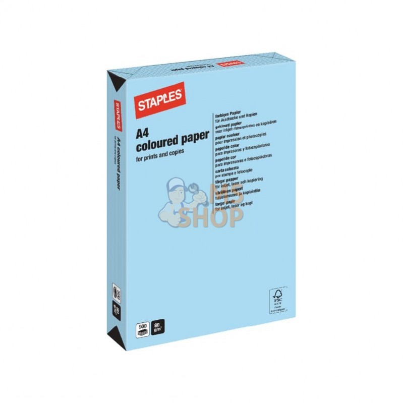 600309ST; STAPLES; Papier A4 bleu moyen 500B; pièce detachée