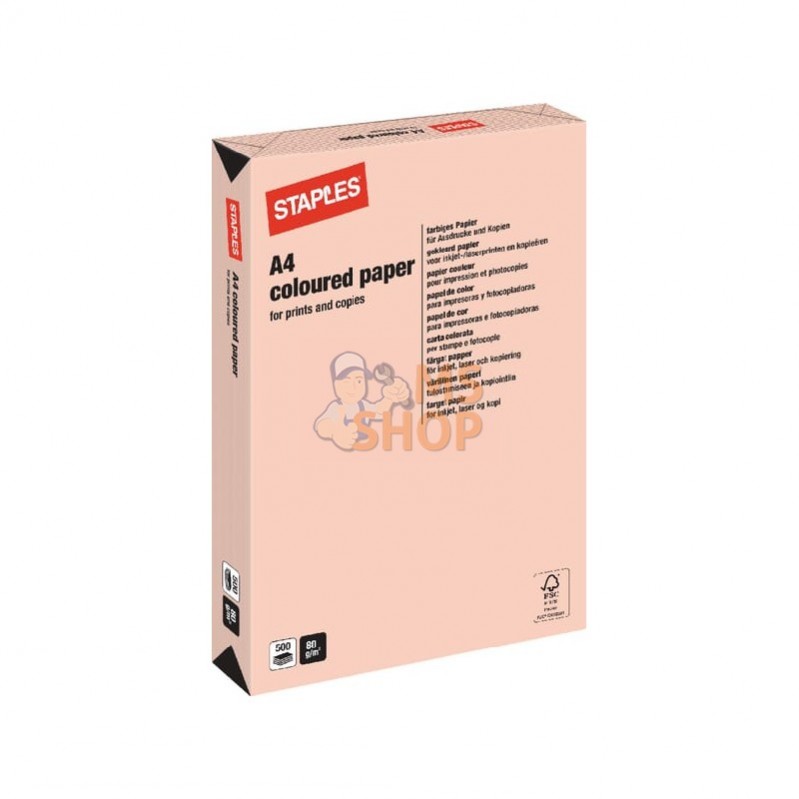 600303ST; STAPLES; Papier A4 saumon 500B; pièce detachée