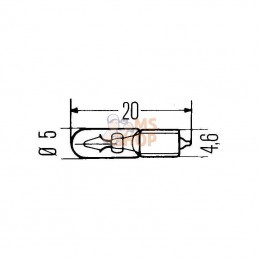 8GP002095121; HELLA; Ampoule 12 V W1,2W 1,2 W W2x4,6d; pièce detachée