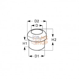 KB2112; KRAMP; Passe cloison, 12x17x11mm 1 côté ouvert; pièce detachée