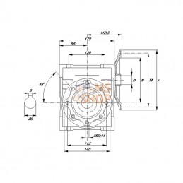 GMR0757590B5; KRAMP; Réducteur à vis I = 7,5; pièce detachée