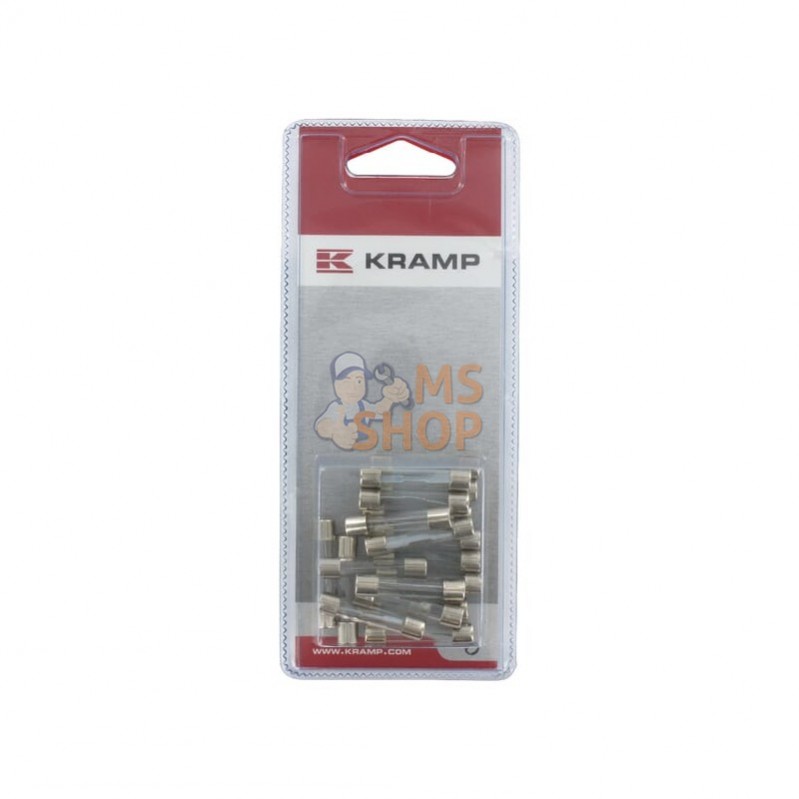 KRGLASSFUSES02P018; KRAMP BLISTER; Assortiment de fusibles verre; pièce detachée