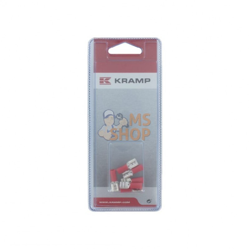 KRLA9075P006; KRAMP BLISTER; Douille fiche plate rouge (6x); pièce detachée KRLA9075P006; KRAMP BLISTER; Douille fiche plate rouge (6x); pièce detachée