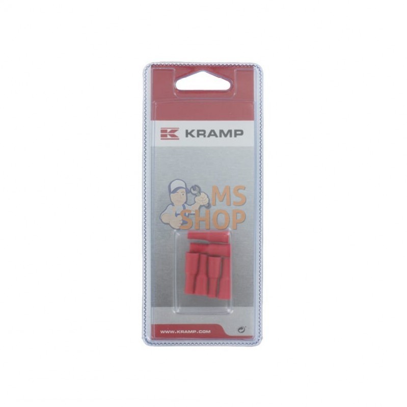 KRLA9125P006; KRAMP BLISTER; Cosse ronde 4x1.0 rouge (6x); pièce detachée