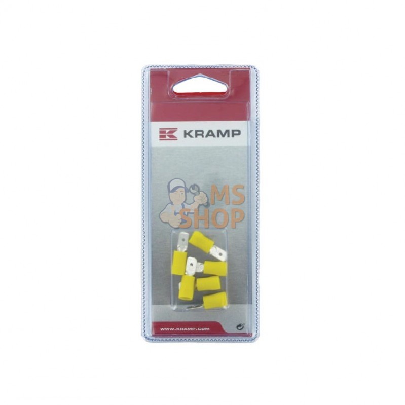 KRLA9320P005; KRAMP BLISTER; Cosse plate jaune (6x); pièce detachée KRLA9320P005; KRAMP BLISTER; Cosse plate jaune (6x); pièce detachée