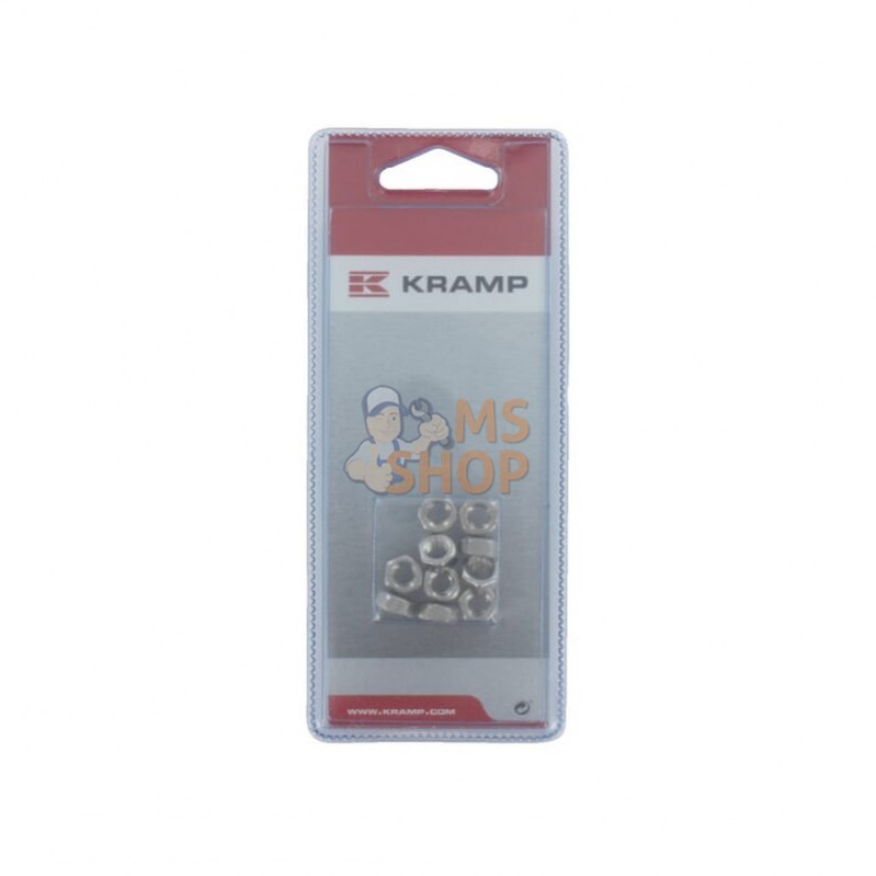 KR9346RVSP010; KRAMP BLISTER; Ecrou hexagonal Inox M6 (10x); pièce detachée KR9346RVSP010; KRAMP BLISTER; Ecrou hexagonal Inox M6 (10x); pièce detachée