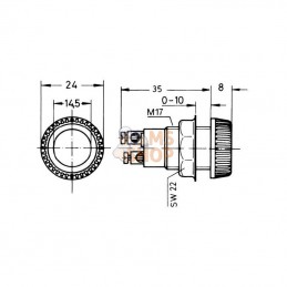 KREL738400P001; KRAMP BLISTER; Lampes témoins vert 12V 2W; pièce detachée