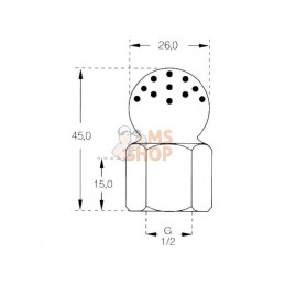 54090950; LECHLER; Porte-buse lave-conteneurs 1/2; pièce detachée