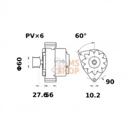 MG1039; MAHLE; Alternateur 14V 120A; pièce detachée