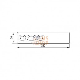 5040217001320; MØLBRO; Cultivator point 350x80mm right/left, flat, 3 hole, suitable for Kverneland; pièce detachée