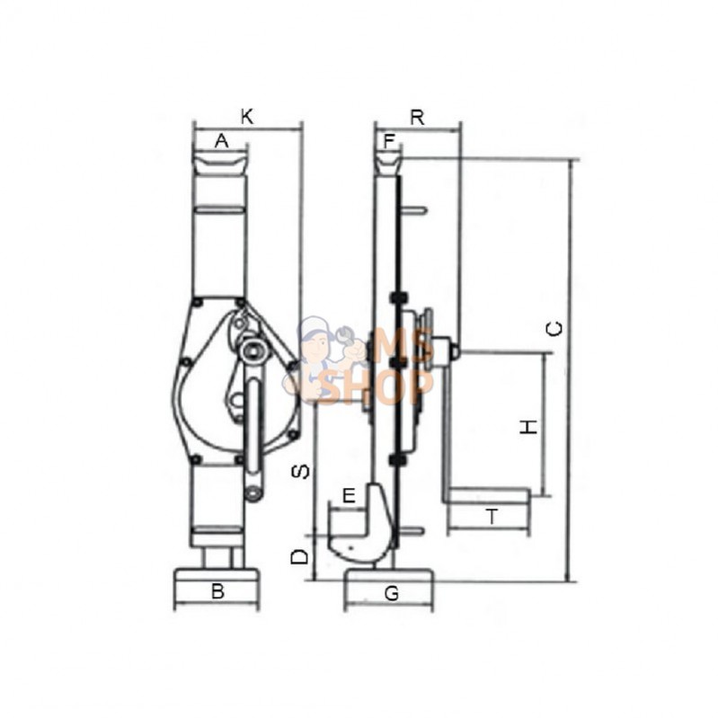 CWS3000; MCBULL; Cric à cremaillère 3 tonnes; pièce detachée