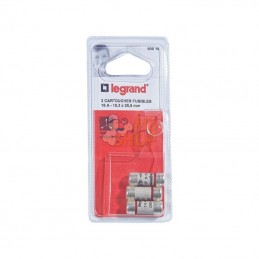 LEG092912; LEGRAND; Fusible cartouche 250V 16A longueur 25,8mm rouge Legrand; pièce detachée