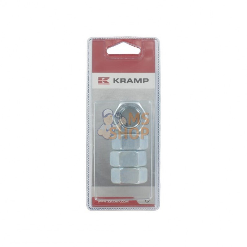 KR93420P004; KRAMP BLISTER; Écrou M20 zingué (x4); pièce detachée KR93420P004; KRAMP BLISTER; Écrou M20 zingué (x4); pièce detachée