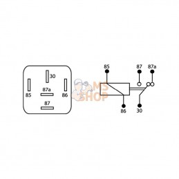 KREL610202P001; KRAMP BLISTER; Mini relais 12V 20A/30A; pièce detachée