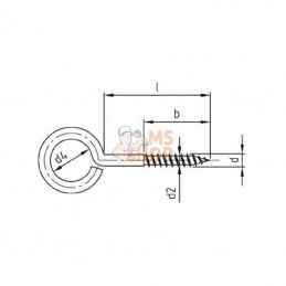 SG3053RVS; KRAMP; Vis à œil 5,3x30mm tête ronde, acier inoxydable A2; pièce detachée