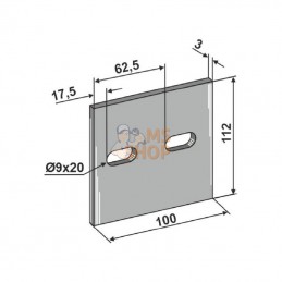 1164529440HA; KRAMP; Grattoir Hardox® 100x110 Lely; pièce detachée