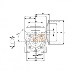 GMR0636080B5; KRAMP; Réducteur à vis I = 60; pièce detachée