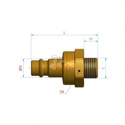 ES38NAAB; LÜDECKE; Raccord hydr. f.mâle BSP 3/8"; pièce detachée