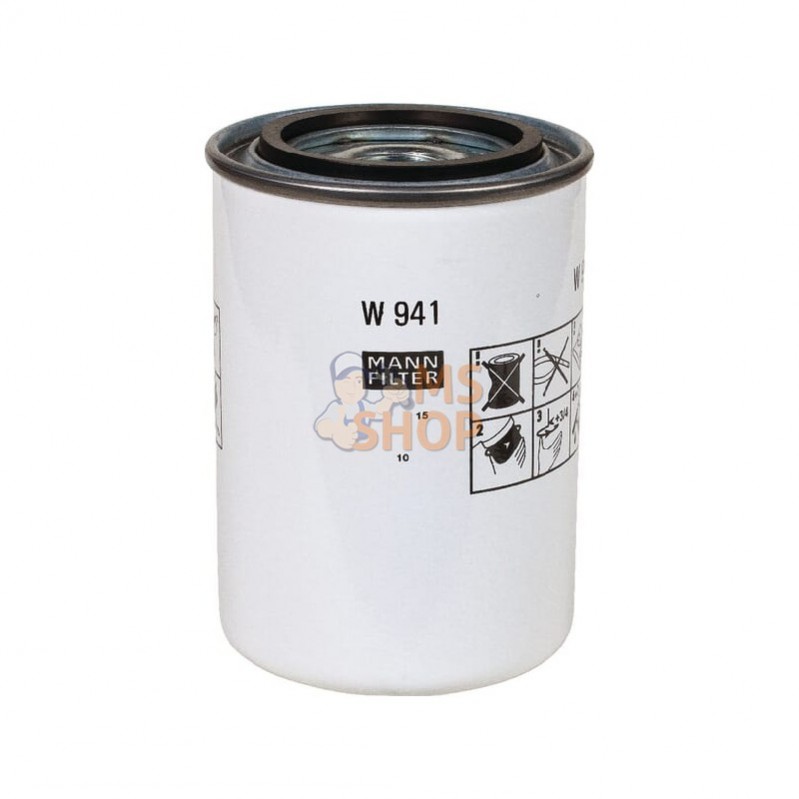 W941; MANN-FILTER; Cartouche filtre à huile; pièce detachée W941; MANN-FILTER; Cartouche filtre à huile; pièce detachée