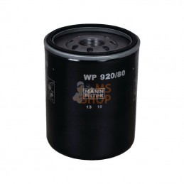 WP92080; MANN-FILTER; Cartouche filtr d'huile lubrif; pièce detachée