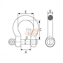 FSHG38S; MCBULL; Manille lyre 3/8" 1000kg; pièce detachée