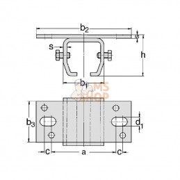 TB333030; MEA; Douil.fix.plaf.rail simp.Gr.0; pièce detachée