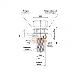 TC50; MP FILTRI; Bouchon de remplissage de réservoir TC50-GAL-90-PROC-70; pièce detachée