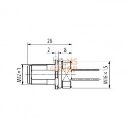 7000135019710020; MURR ELEKTRONIK; Connecteur à brides, M12, 4 pôles; pièce detachée