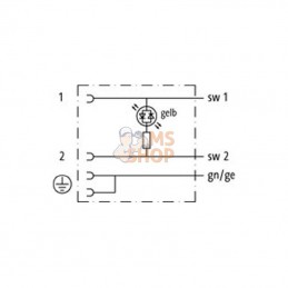 SP888NG61500; MURR ELEKTRONIK; Fiche double NG6 1500mm; pièce detachée