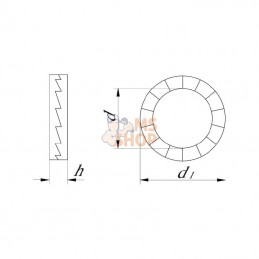 NL5RVSA4; NORD - LOCK; Rondelle de blocage M5x9x2,2mm, acier inoxydable A4 DIN 128a; pièce detachée