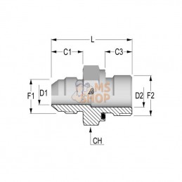 RIB0904WD; ALFAGOMMA; Adaptateur 9/16 JIC x 1/4 BSP; pièce detachée